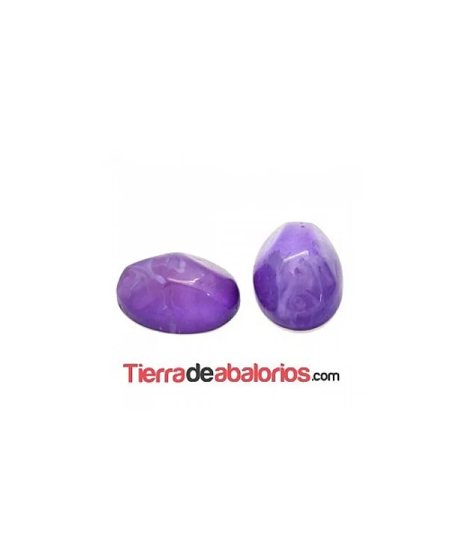 Cabujón Resina Oval Irregular 18x13mm, Morado