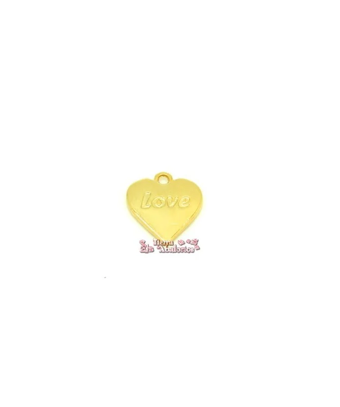 Colgante Corazón Love 24x21mm, Dorado