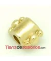 Tubo con Adornos Bolitas de 8x12mm Agujero 4mm, Dorado