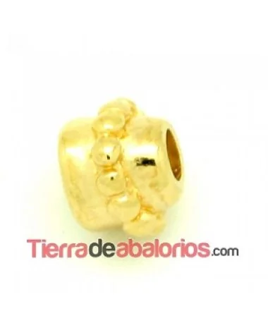 Entrepieza Tubo con Bolitas de 8x10mm Agujero 4mm Dorado Entrepieza Tubo con Bolitas de 8x10mm Agujero 4mm Dorado
