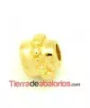 Entrepieza Tubo con Bolitas de 8x10mm Agujero 4mm Dorado