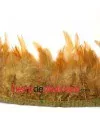 Fleco de Pluma de Pavo 10/12cm aprox. Beige 1mt.