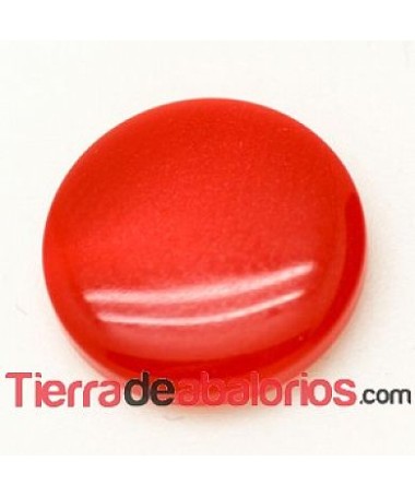 Cabujón Resina Redondo 13mm Rojo