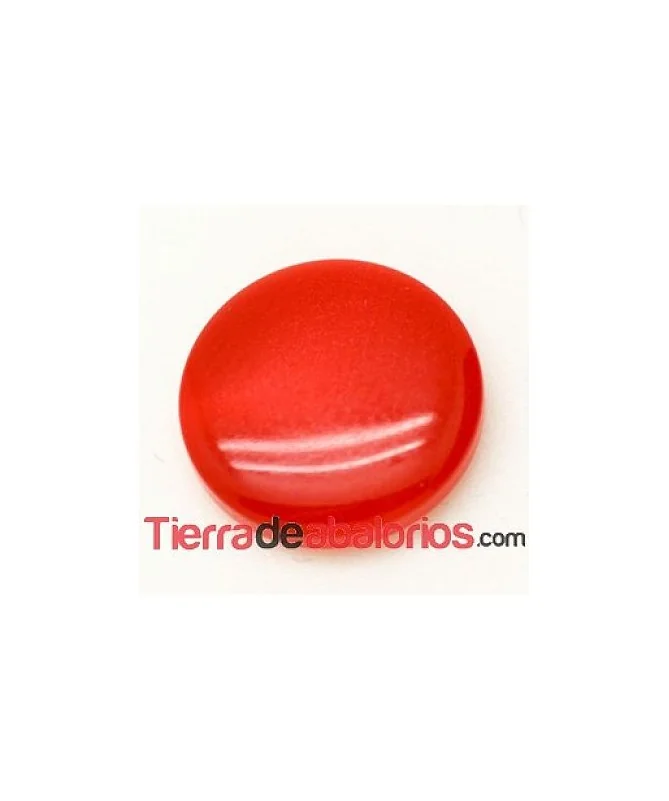 Cabujón Resina Redondo 13mm Rojo