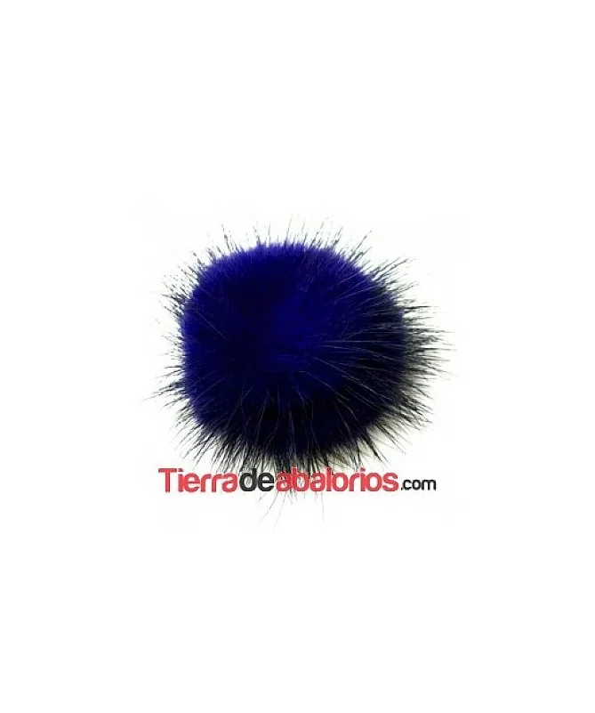Pompon de Visón 40mm Azul Añil