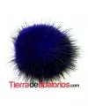 Pompon de Visón 40mm Azul Añil