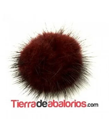 Pompon de Visón 40mm Burdeos