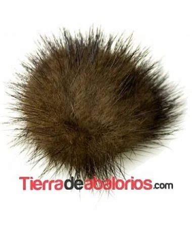 Pompon de Visón 40mm Marrón
