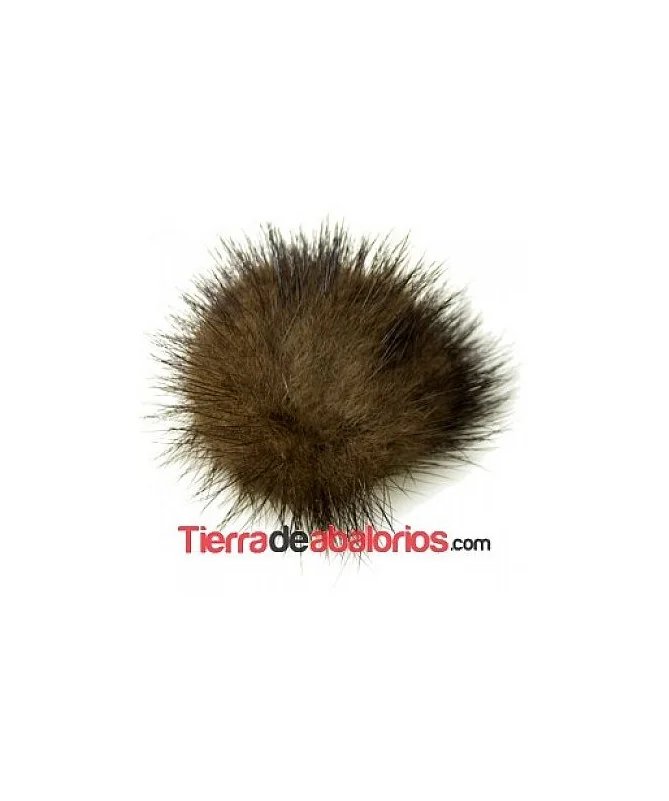 Pompon de Visón 40mm Marrón
