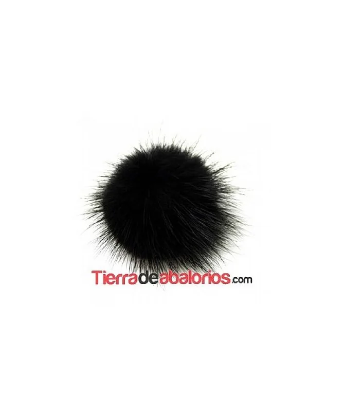 Pompon de Visón 40mm Negro