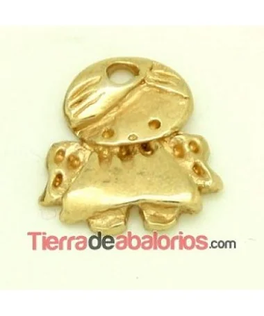 Colgante Angelito de la Guarda 19x17mm, Dorado