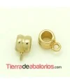 Tubo con Anilla 7x8mm Agujero 5mm Dorado