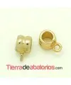 Tubo con Anilla 7x8mm Agujero 5mm Dorado