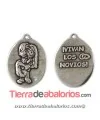 Medalla 23x19mm Vivan los Novios, Plateada