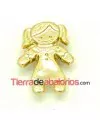 Entrepieza Niña 26x17mm Agujero 10x3mm, Dorada
