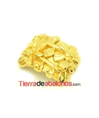 Base de Anillo Flores 29x22mm, Dorado Base de Anillo Flores 29x22mm, Dorado