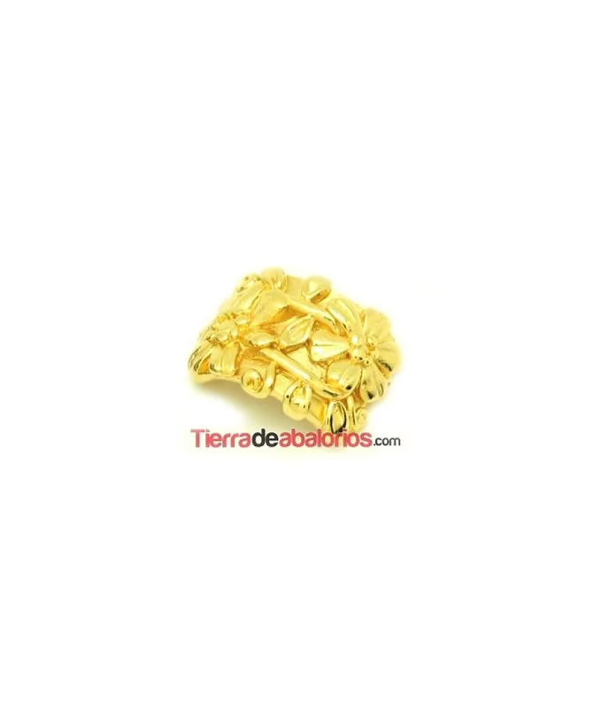 Base de Anillo Flores 29x22mm, Dorado