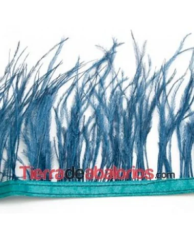 Pluma de Avestruz 12/15cm. Azul (por metro) Pluma de Avestruz 12/15cm. Azul