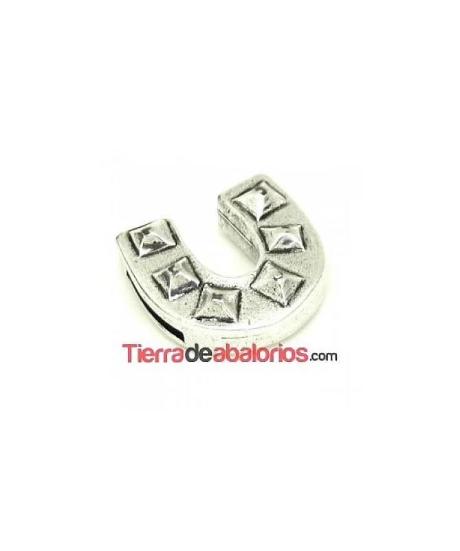 Entrepieza Terminal Herradura Tachuelas 26x25mm, Plateada