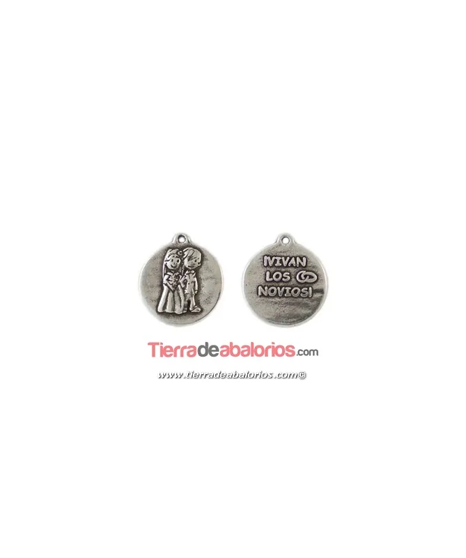 Medalla 19mm Vivan Los Novios, Plateada