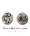 Medalla 19mm Vivan Los Novios, Plateada