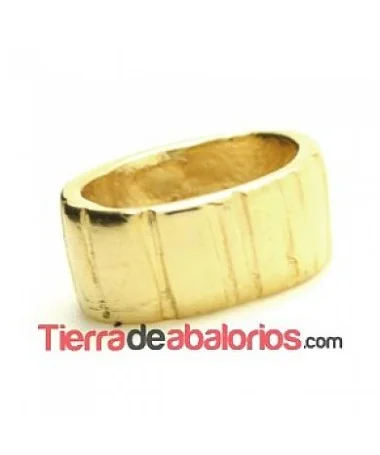 Tubo Rayado para Regaliz 14x5mm Agujero 10x7mm, Dorado Tubo Rayado para Regaliz 14x5mm Agujero 10x7mm, Dorado