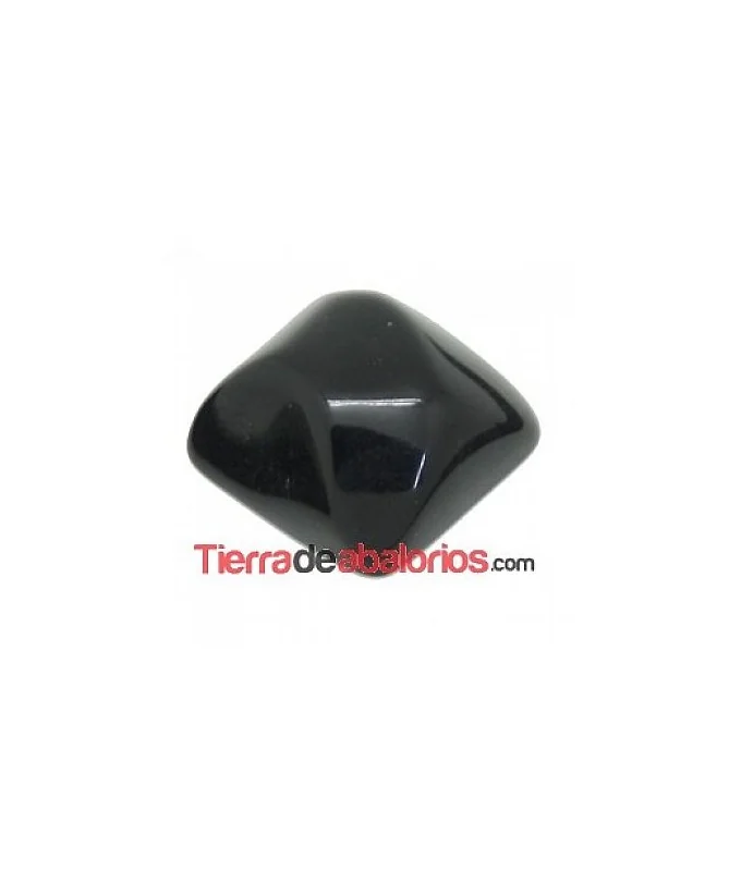 Cabujón Resina Irregular 25x24mm Negro