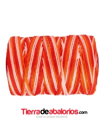 Hilo Trenzado de Nylon 1,5mm - Naranja Degradee (180 metros) Hilo Trenzado de Nylon 1,5mm - Naranja Degradee