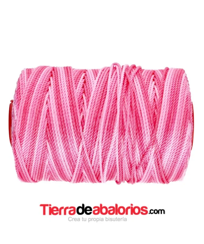 Hilo Trenzado de Nylon 1,5mm - Rosa Degradee