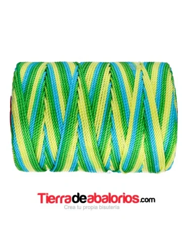 Hilo Trenzado de Nylon 1,5mm - Multicolor Brasil Degradee