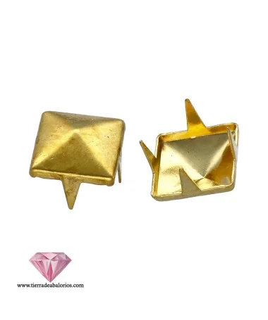 Tacha Piramide 12mm Dorada