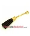 Borla Antelina 30mm Marrón con Cadena y Terminal Dorado