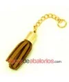 Borla Antelina 30mm Camel con Cadena y Terminal Dorado