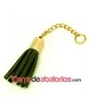Borla Antelina 30mm Verde Oliva con Cadena y Terminal Dorado