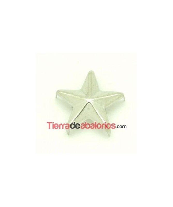 Tacha Estrella 15mm Plateada