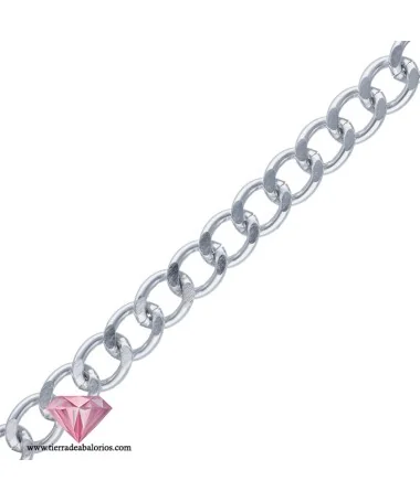 Cadena de Aluminio 16x13mm, Plateada Cadena de Aluminio 16x13mm, Plateada