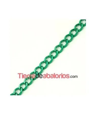 Cadena de Aluminio 9x7mm, Verde Cadena de Aluminio 9x7mm, Verde