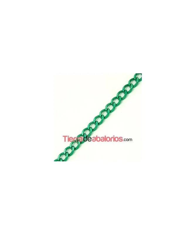 Cadena de Aluminio 9x7mm, Verde Cadena de Aluminio 9x7mm, Verde