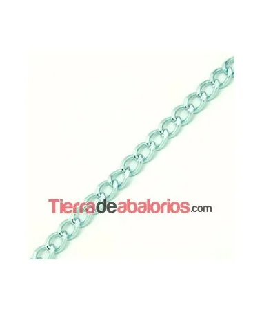 Cadena de Aluminio 9x7mm, Celeste Cadena de Aluminio 9x7mm, Celeste