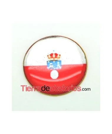 Cabujon Adhesivo Redondo 19mm Bandera Cantabria
