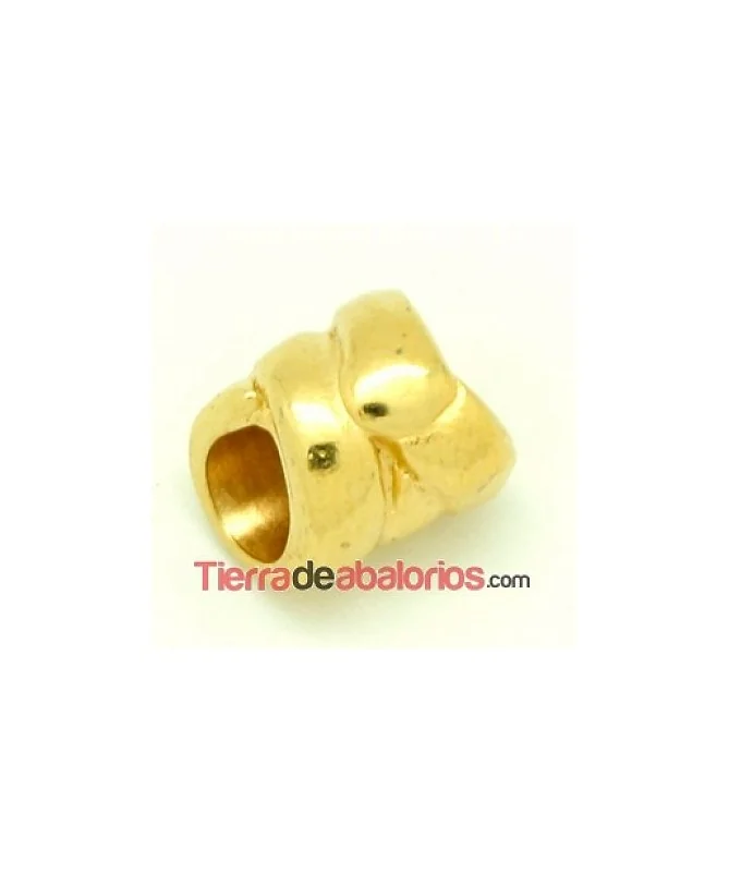 Canutillo Cuerda 12x10mm Agujero 6mm Dorado