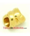 Canutillo Cuerda 12x10mm Agujero 6mm Dorado