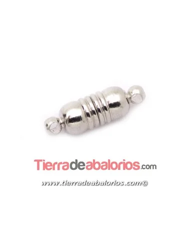 Cierre con Imán con Anillas 18x5mm, Plateado Cierre con Imán con Anillas 18x5mm, Plateado
