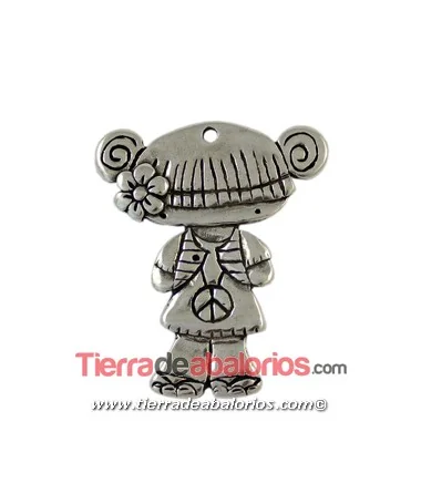 Lola Colgante 68x55mm Hippy, Plateada