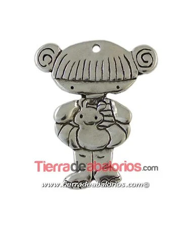 Lola Colgante 68x55mm Playera, Plateada