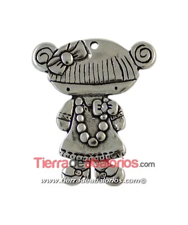 Lola Colgante 68x55mm Coqueta, Plateada