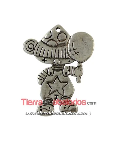 Lola Colgante 68x55mm Payasa, Plateada