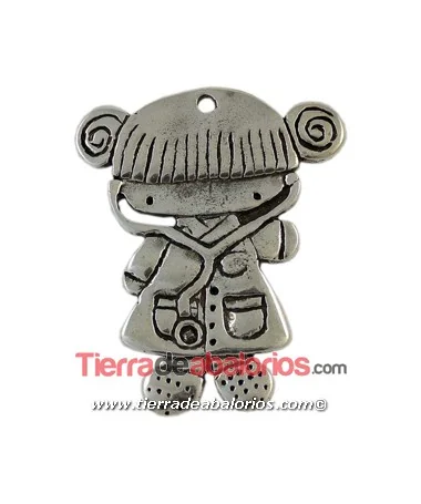 Lola Colgante 68x55mm Enfermera, Plateada