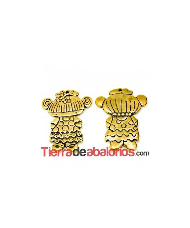 Lola Colgante 68x55mm Flamenca, Oro Viejo