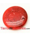 Cabujón Resina Redondo 10mm Rojo con Efecto Piedra